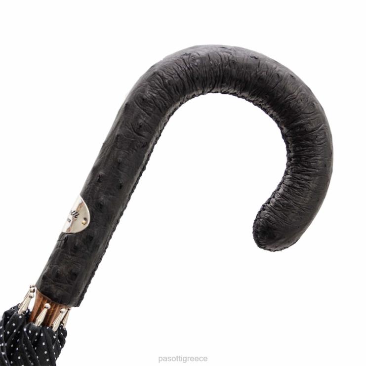 ομπρέλα | PASOTTI 142 pto cn1 s - ομπρέλα punto bianco λαβή από δέρμα στρουθοκαμήλου 2N6B8108 άνδρες